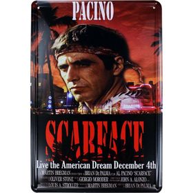 T-Bek Dekoratif Vintage Scarface 20x30 cm Metal Pano Poster