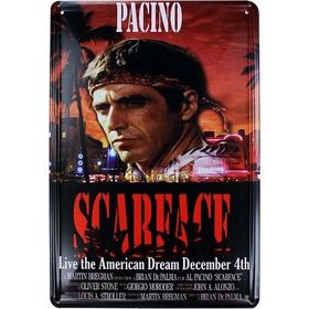 T-Bek Dekoratif Vintage Scarface 20x30 cm Metal Pano Poster