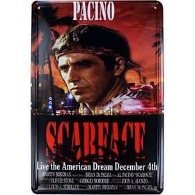T-Bek Dekoratif Vintage Scarface 20x30 cm Metal Pano Poster