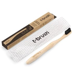 T-Brush Bambu Orta Sert Siyah Diş Yumuşak Fırçası