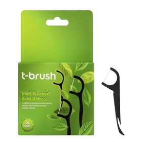 T-Brush Nane Tadı İçerikli 30 Adet Kürdanlı Diş İpi