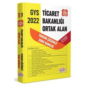 T.C. Ticaret Bakanlığı Tüm Kadrolar İçin Tamamı Çözümlü Ortak Alan Soru Bankası - Editör Yayınları
