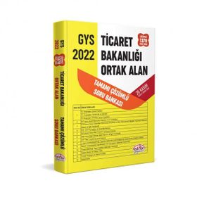 T.C. Ticaret Bakanlığı Tüm Kadrolar İçin Tamamı Çözümlü Ortak Alan Soru Bankası - Editör Yayınları