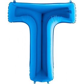 T Harf Grabo Mavi 100 cm Folyo Balon