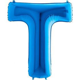 T Harf Grabo Mavi 100 cm Folyo Balon