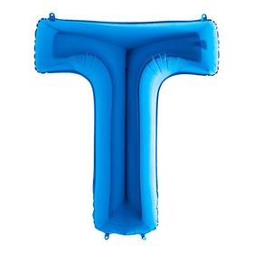 T Harf Grabo Mavi 100 cm Folyo Balon
