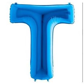 T Harf Grabo Mavi 100 cm Folyo Balon