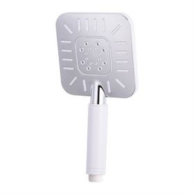 T-may Banyo Çamlıca Krom Beyaz 4 Fonksiyonlu Kare El Duş Seti Başlığı