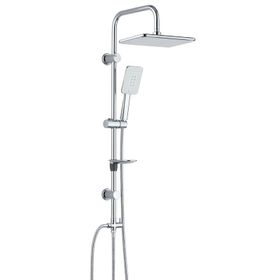 T-may Banyo Çınar Robot Kare 3 Fonksiyonlu Krom Tepe Duş Takımı Seti Krom Paslanmaz
