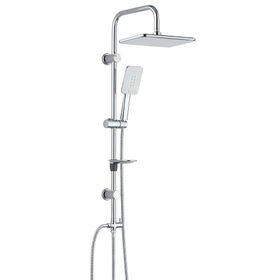 T-may Banyo Çınar Robot Kare 3 Fonksiyonlu Krom Tepe Duş Takımı Seti Krom Paslanmaz