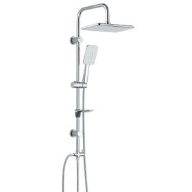 T-may Banyo Çınar Robot Kare 3 Fonksiyonlu Krom Tepe Duş Takımı Seti Krom Paslanmaz