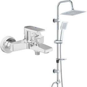 T-may Eca Dalia Banyo Bataryası+T-May Banyo Çam Kare Tepe Paslanmaz Krom Duş Takımı Seti