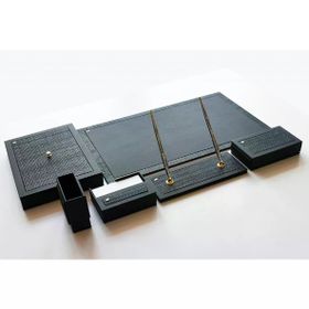 Tabac 740-11 Mat Siyah Deri ve Hasır Sümen Takımı