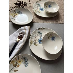 Tabak Evi 4 Kişilik 12 Parça Flor Azul Pebble Yemek Takımı