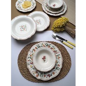 Tabak Evi 6 Kişilik 24 Parça Fulya Food Garden Porselen Yemek Takımı