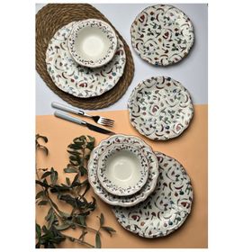 Tabak Evi Fulya Colorido 6 Kişilik 24 Parça Renkli Porselen Yemek Takımı