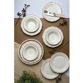 Tabak Evi Porselen 6 Kişilik 24 Parça Stoneware Antik Yemek Takımı