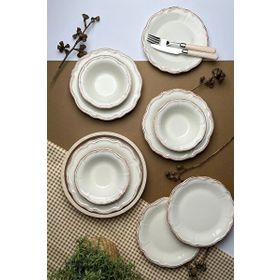 Tabak Evi Porselen 6 Kişilik 24 Parça Stoneware Antik Yemek Takımı