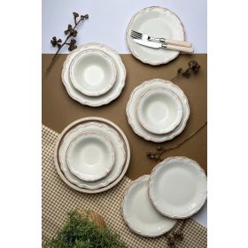 Tabak Evi Porselen 6 Kişilik 24 Parça Stoneware Antik Yemek Takımı