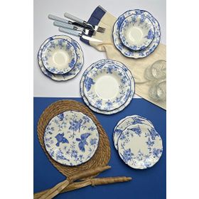 Tabak Evi Porselen 6 Kişilik 24 Parça Stoneware Flower Yemek Takımı