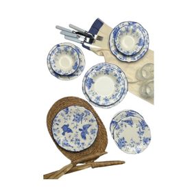 Tabak Evi Porselen Stoneware Flower Karışık Desenli 24 Parça Yemek Takımı