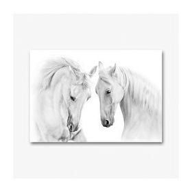 Tablo Center 50x70 cm Beyaz Atlar Kanvas Tablo