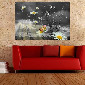 Tablo Kanvas Kelebek Papatya 60x80 cm Tablo