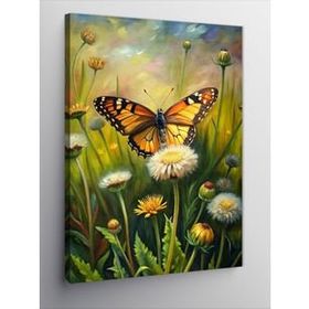 Tablo Kanvas Kelebek Papatya 60x80 cm Tablo