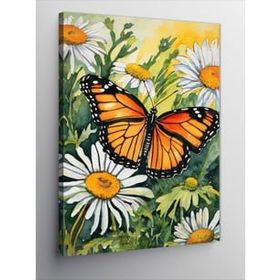 Tablo Kanvas Kelebek Papatya 60x80 cm Tablo