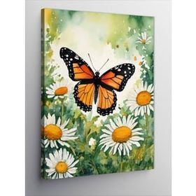 Tablo Kanvas Kelebek Papatya 60x80 cm Tablo