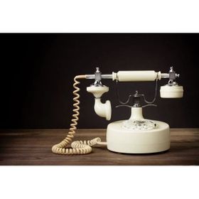 Tablolife 35x50 cm Beyaz Çevirmeli Telefon Kanvas Tablo