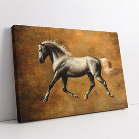 Tablolife 35x50 cm Beyaz, Yeleli At Kanvas Tablo