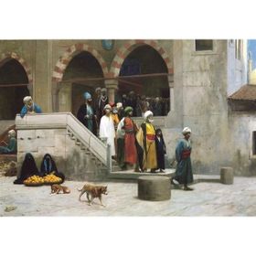 Tablolife 35x50 cm Cemaat Camiden Çıkıyor Kanvas Tablo