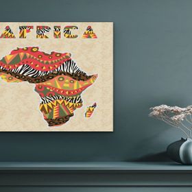 Tablolife 60x90 cm Afrika Haritası Etnik Kanvas Tablo