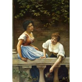 Tablolife 60x90 cm Aşığına Çiçek Atan Kız Kanvas Tablo
