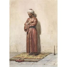 Tablolife 60x90 cm Ayakta Tespih Çeken Adam Kanvas Tablo