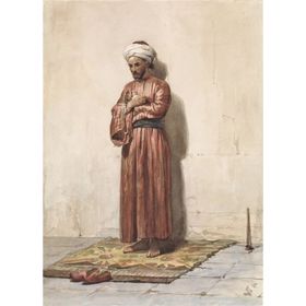 Tablolife 60x90 cm Ayakta Tespih Çeken Adam Kanvas Tablo