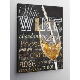 Tablolife 60x90 cm Beyaz Şarap Kanvas Tablo