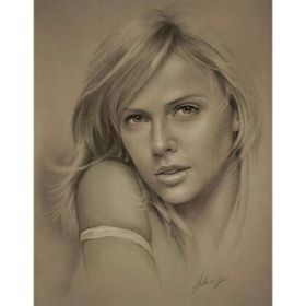 Tablolife 60x90 cm Charlize Theron Kanvas Tablo