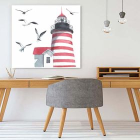 Tablolife 60x90 cm Deniz Feneri ve Martılar Kanvas Tablo
