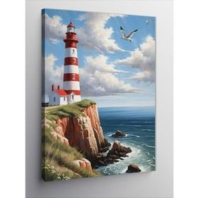 Tablolife 60x90 cm Deniz Feneri ve Martılar Kanvas Tablo