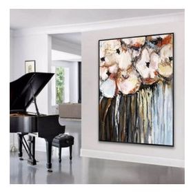 Tablolife Abstract Flowers 60x90 cm Yağlı Boya Dokulu Tablo