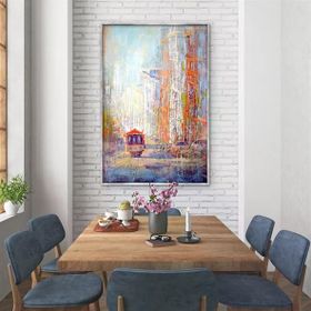 Tablolife Abstract Streetcar 60x90 cm Yağlı Boya Dokulu Tablo