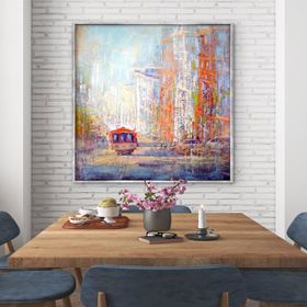 Tablolife Abstract Streetcar 60x90 cm Yağlı Boya Dokulu Tablo