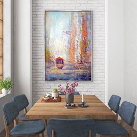 Tablolife Abstract Streetcar 60x90 cm Yağlı Boya Dokulu Tablo