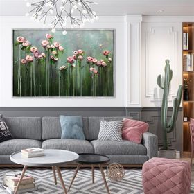 Tablolife Açmayan Çiçekler 80x80 cm Yağlı Boya Dokulu Tablo