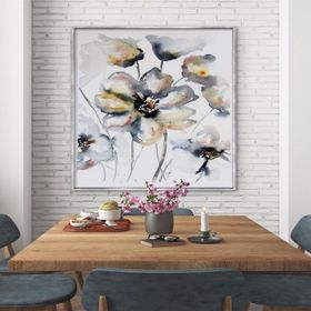 Tablolife Beyaz Çiçekler 90x120 cm Yağlı Boya Dokulu Tablo