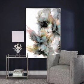 Tablolife Beyaz Çiçekler 95x125 cm Yağlı Boya Dokulu Tablo