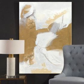 Tablolife Beyaz Kahve 75x100 cm Yağlı Boya Dokulu Tablo