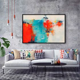 Tablolife Biraz Kızıl Biraz Mavi 60x90 cm Yağlı Boya Dokulu Tablo